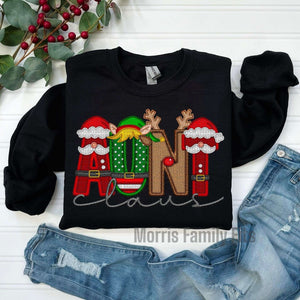 Aunt Claus Faux Embroidery