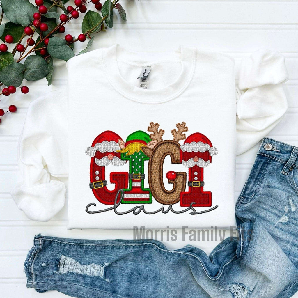 Gigi Claus Faux Embroidery