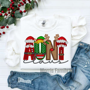 Aunt Claus Faux Embroidery