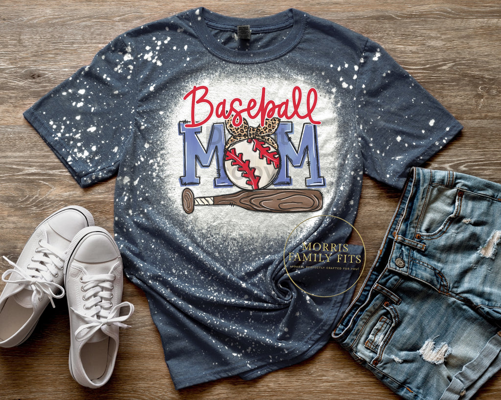Perfect Baseball Mom Bleached Shirt