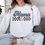 Mama Baseball Checkered-Blue