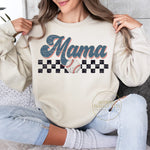 Mama Baseball Checkered-Blue