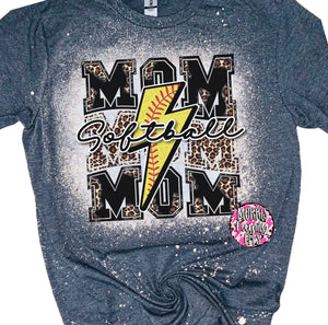 Softball Mom Bleached Shirt